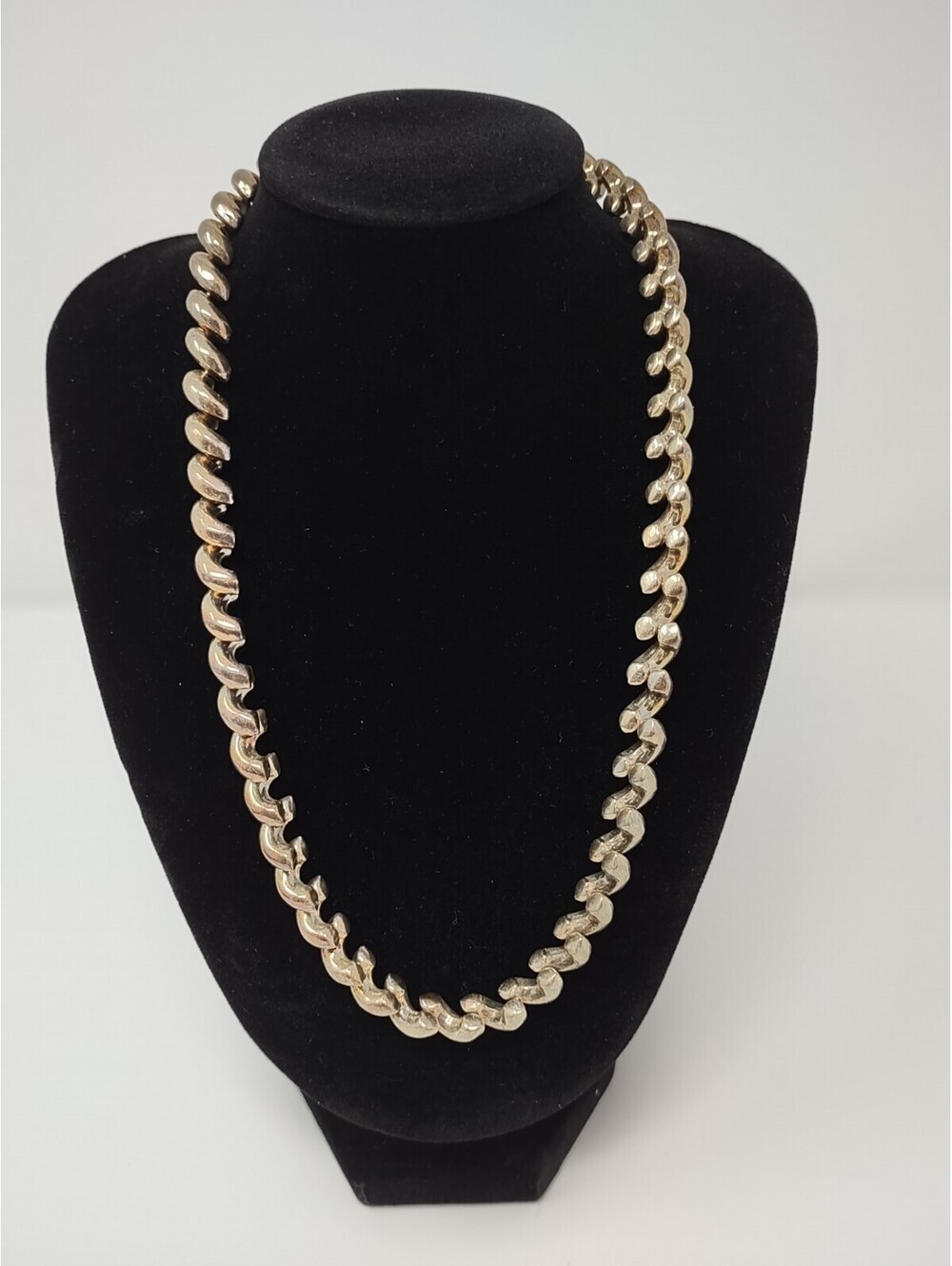 Italy 925 Sterling Silver Spiral Link Necklace 17.5" 37.5g